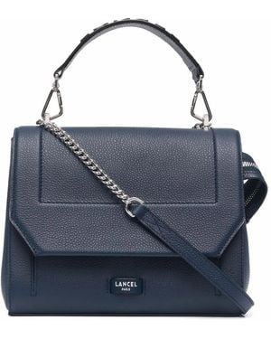 Lancel Logo-Print Leather Tote Bag - Blue