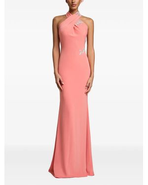 Cristallini Vestido Largo Stretch - Rosa