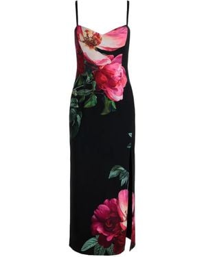 Alice + Olivia Nina Sweetheart Floral-Print Midi Dress - White