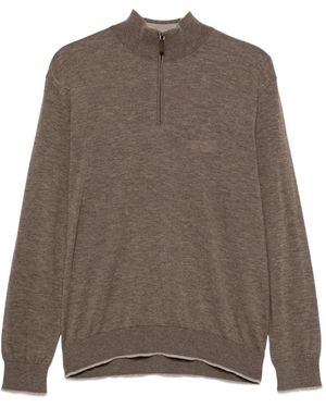 Paul & Shark Quarter-Zip Wool Jumper - Brown