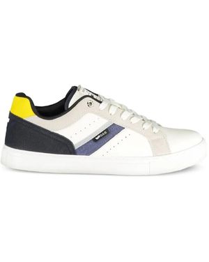 Gas Panelled Lace-Up Sneakers - White