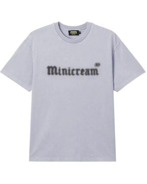 Mini Cream Logo-Print T-Shirt - Gray