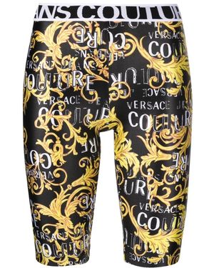 Versace Jeans Couture Baroque-Print Cycling Shorts - Black