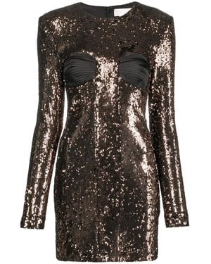 Genny Sequin-Embellished Long-Sleeved Dress - Black