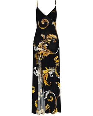 Versace Jeans Couture Vネック ドレス - ブラック