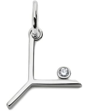 Monica Vinader Diamond Initial Pendant - White