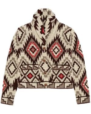 Fortela Lydie Cardigan Mit Geometrischem Muster - Natur