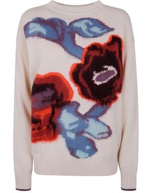 Paul Smith Hazy Floral-print wool jumper - Blau