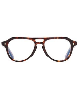 Cutler and Gross Tortoiseshell-Effect Pilot-Frame Glasses - Black