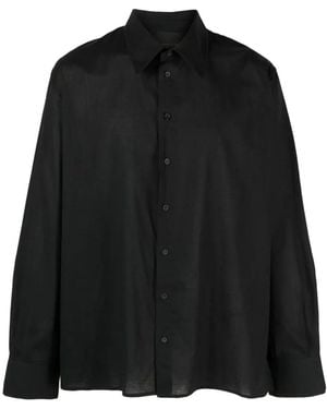Tessitura Oversized Long-Sleeve Shirt - Black