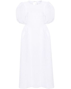 Cecilie Bahnsen Ulani Matelassé Midi Dress - White