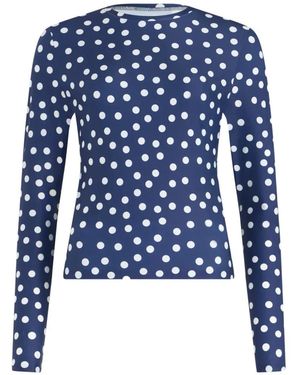 Jean Paul Gaultier Polka Dot Long Sleeves Top - Blue