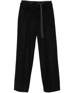 Sacai Belted Wide-Leg Pants - Black