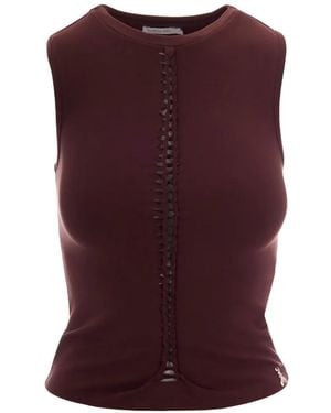 Patrizia Pepe Braided-Detail Sleeveless Top - Purple