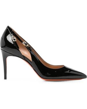 Santoni Audrey Leather Court Shoes - Black