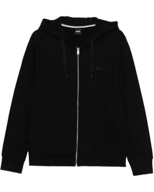 BOSS Zip Fastening Hoodie - Black