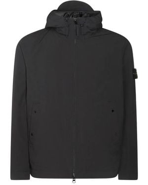 Stone Island Soft-shell Hooded Jacket - ブラック