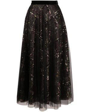 Talbot Runhof Jupe En Tulle À Sequins - Noir