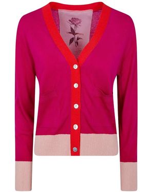 In bed with You Pockets V-Neck Cardigan - Red