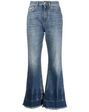 Stella McCartney Frayed-edge Cropped Jeans - Blue