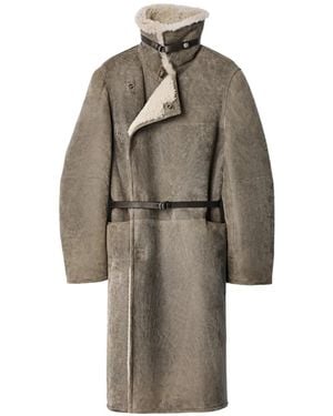 Lemaire Mantel Aus Natürlichem Lammleder Und Shearling - Braun