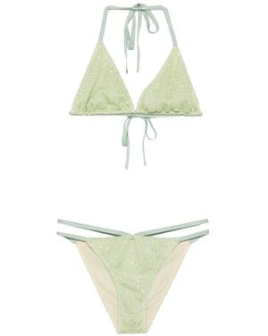 Circus Hotel Sequin-Embellished Bikini - White