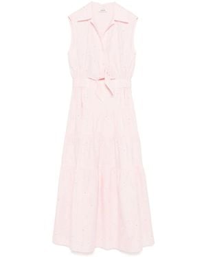 Sandro Cotton Crystal Midi Dress - Pink