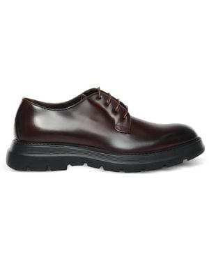 Giuliano Galiano Castro Polished Leather Derby Shoes - Brown