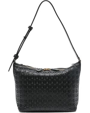 Serapian Kleine Mosaico Schultertasche Mit Reißverschluss - Schwarz