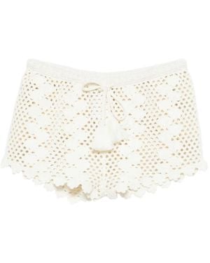 Posse Saskia Crochet-Knit Shorts - Natural