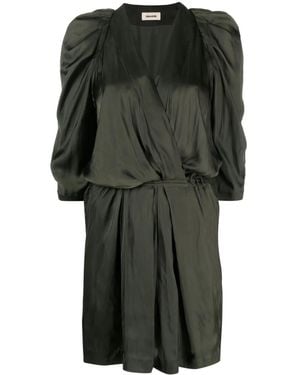 Zadig & Voltaire Ruz Pleat-Detail Satin Minidress - Black