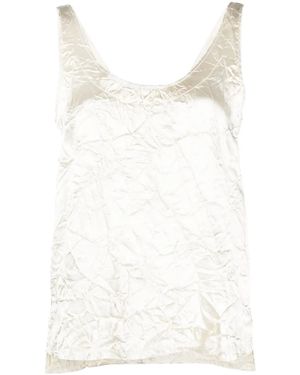 Lanvin V-Back Crinkled-Effect Top - White