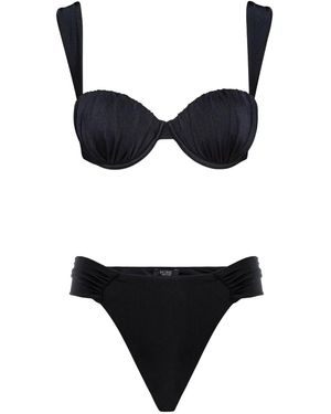 Noire Swimwear Ruched Balconette Bikini - Black