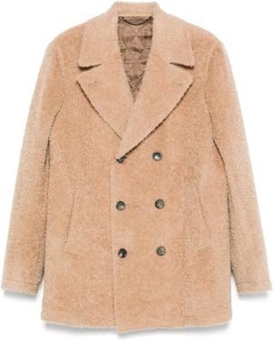 Canali Double-Breasted Coat - Natural
