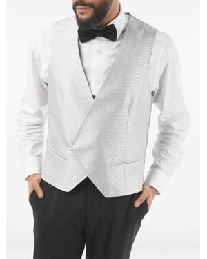 Corneliani Academy Cerimonia Logo-Print Waistcoat - White