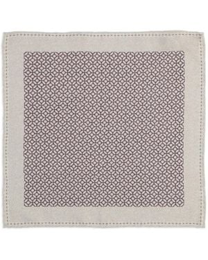 Brunello Cucinelli Pañuelo de bolsillo con estampado geométrico - Gris
