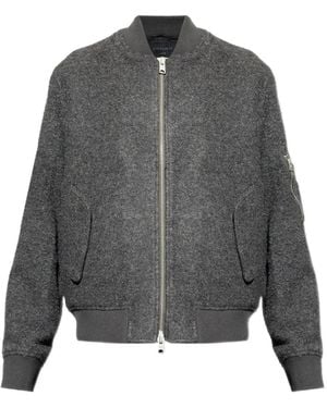 AllSaints Saku Zip-Fastening Bomber Jacket - Grey
