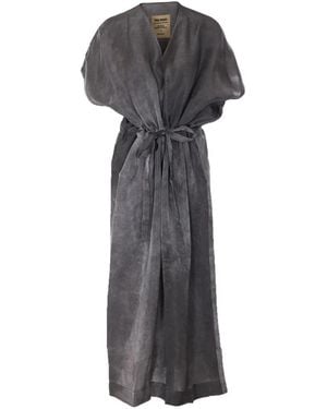 Uma Wang Acre Drawstring Maxi Dress - Grey