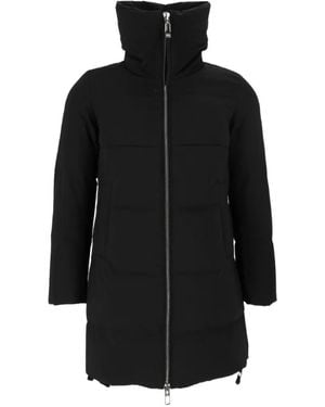 DUNO Quilted High-Neck Coat - Black