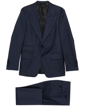 Tom Ford Flap-Pocket Single-Breasted Suit - Blue