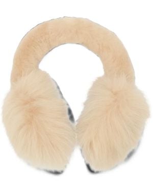 Burberry Shearling Earmuffs - Natural