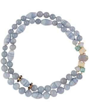 Bounkit Collana Lace Con Agata - Blu