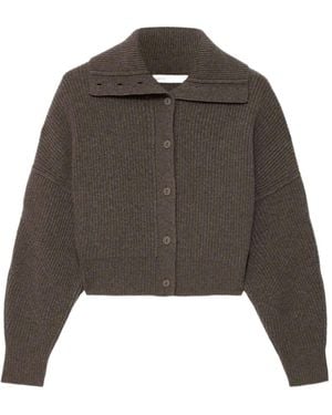 AllSaints Cardigan Caron À Design Côtelé - Marron