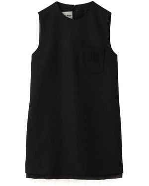 Miu Miu Sleeveless Wool Minidress - Black