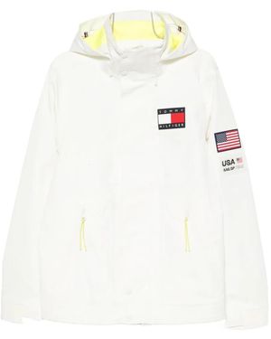 Tommy Hilfiger X Us Sail Gp Logo-Patch Hooded Jacket - White