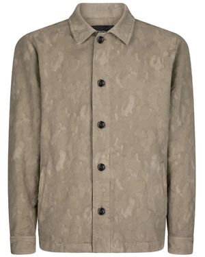 Dondup Camouflage-Pattern Cotton Shirt Jacket - Natural