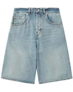 Haikure Wide-Leg Denim Shorts - Blue