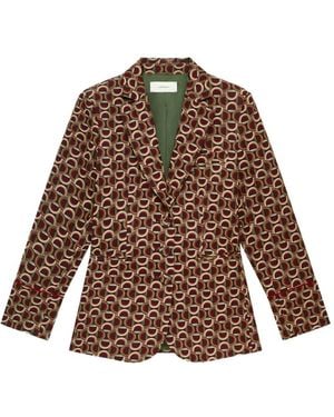 Maliparmi Graphic Orbit Long-Sleeve Blazer - Brown