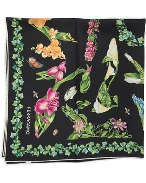 Ferragamo Pañuelo Eden Con Estampado De Zapatos - Verde