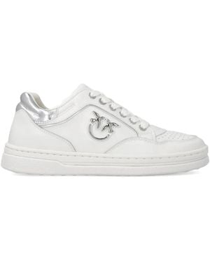 Pinko Mandy Logo-Detail Lace-Up Sneakers - White